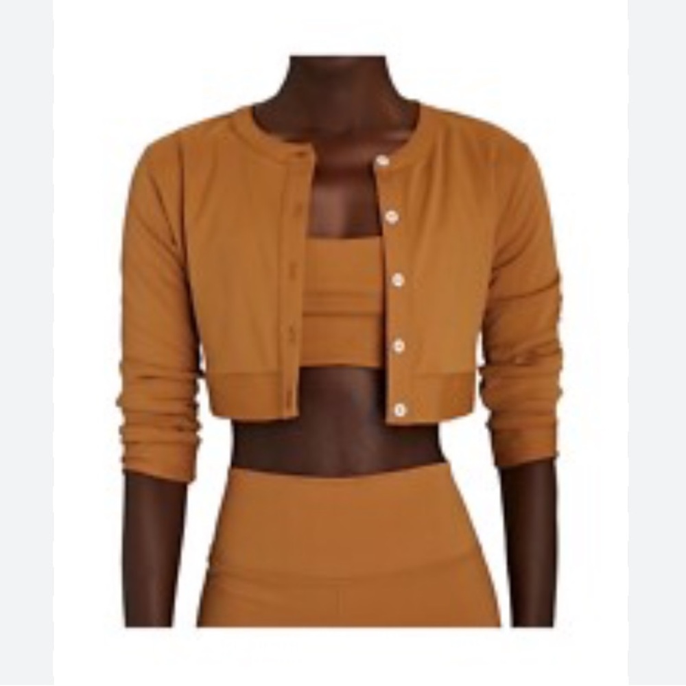 WeWoreWhat Tan Knit Crop Top